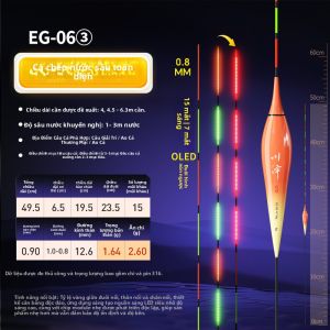 CHUANZE | Phao Cá Đèn OLED Hiển Thị Cảm Biến Độ Nhạy Cao Ban Đêm