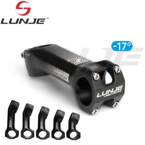 LUNJE MTB Bicycle Handlebar Stem -17° Aluminum Bicycle Stem Ultralight MTB Power Bike Table Mountain Road Bicycle Stems