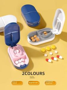 Portable Medicine Cutter Tablet Splitter Quartet Dose Divider Convenient Medicine Box Storage Organizer by Si Ji Mei