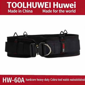 TOOLHUWEI Heavy Duty Tool Belt Quick Lock Metal Buckle Thickened Widened Adjustable Working Belt Waist Support Construction Belt