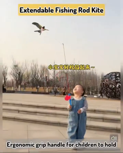 35cm 50cm Children Kids Flying Kite Toy Cartoon Eagle Hand Brake Fishing Rod Toys Easy Fly