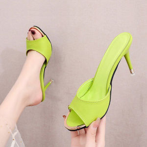เซ็กซี่ รองเท้าส้นสูงปากปลา ผู้หญิง สวมใส่กลางแจ้งสูงนิ้วเท้าบางแสงรองเท้าแตะส้นสูงบาง ฤดูร้อน หลากหลาย รองเท้าแบบสวม