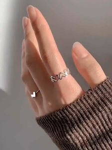 2 Pcs Cincin Hollow Out Love Fashion Korea Simpel Elegant