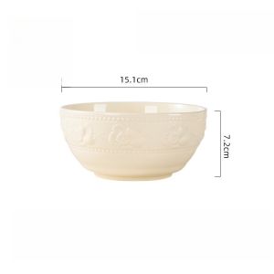 Relief Strawberry Dishes Simple Tableware High-temperature Underglaze Colored Ceramic Bowls Household Noodle Bowls