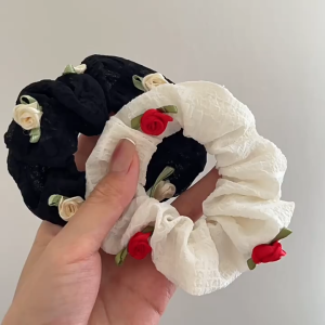 Dây Cột Tóc Hoa Hồng Lãng Mạn Thời Trang Phong Cách Hàn Quốc Cho Nữ