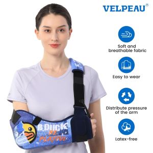 Velpeau Arm Sling with Waist Strap -Sponge Filled Holder Support Brace for Shoulder Rotator Cuff Elbow Hand injury