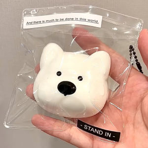 Squeezable Silicone Dog Head Toy Stress Relief Mud Sensation Water Feeling Slow Rebound Creativity Prank Toy for All Ages