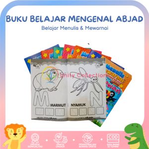 Paket 8 Buku Belajar Anak Menulis & Mewarnai Mengenal Abjad