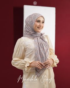 Mandala scarf by Nadheera luxury hijab jilbab kerudung segi empat motif voal belleza premium