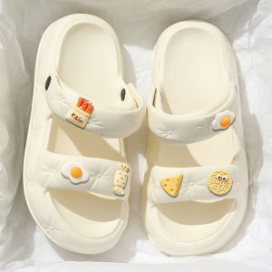 ฤดูร้อน 2024 รองเท้าแตะสตรีใหม่ Anti-SLIP หนาชายหาดรองเท้าแตะลําลองกลางแจ้งส้นแบนเปิดนิ้วเท้า