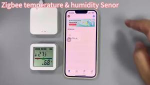 ZigBee Temperature Humidity Sensor with Tuya APP Control and BackLight LCD Works With Google Assistant and Need Tuya Zigbee Hub