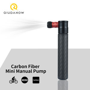 QIUDANOW Carbon Fiber Mini Bike Pump 90PSI Manual Pump with Quick Switch Valve Fits Presta/Schrader Valves for MTB/Road Bike