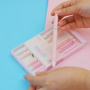 PULPEN MEKANIK ISI 6 PCS TINTA HITAM MOTIF WARNA PASTEL GRADUAL AESTHETIC