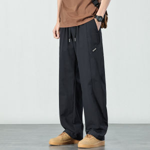 Ice Silk Quick Dry Mens Summer Lightweight Breathable Cool Feeling Straight Leg Casual Pants Loose Drape Casual Trousers