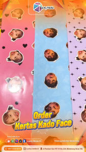 Kertas Kado Custom Pattern Foto Muka Sendiri Idol KPOP Gift Wrapping Paper Birthday Desain Wajah