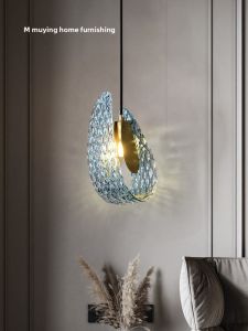 MUYING | Luxury Personalized Blue Glass Copper Chandelier