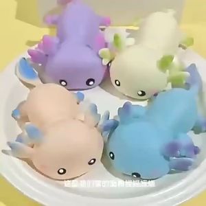 1pcs Axolotl Squeeze Ball Cute Fish Relax Cartoon Antistress Squishy Stress Relief Slow Rising For Adult Kids Stretch Toys