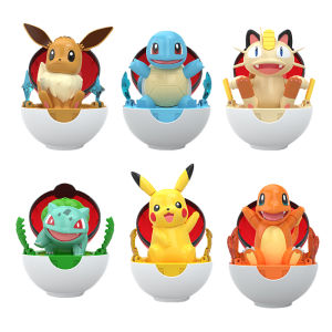 Takara Tomy | Pokemon Figure Bulbasaur Eevee Charmander Squirtle Pikachu Piplup Cubone Mimikyu Jigglypuff Poke Ball Pokeball Toy Ornament Doll