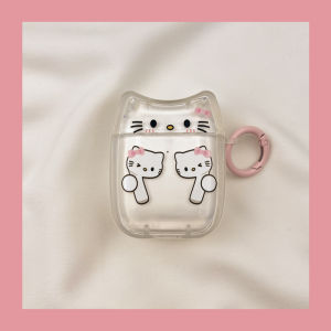 Fascinating Cartoon KT Cat Handheld Airpods Protective Case Wireless Bluetooth Earphone Cover Soft TPU Material  Compatible