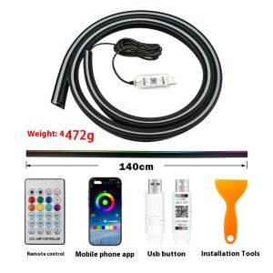 Acrylic Front Baffle Soundproof Strip Ambient Light Wireless App Control Modified Lighting Decoration Automotive Decorative L