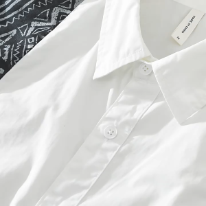 100% Cotton Man Shirt Summer Male Patchwork Turn Down Collar Short Sleeve Casual Male Clothing Streetwear Men Shirts