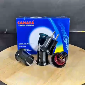 Fitting Lampu Colokan Hitam Tanpa Kabel & Tanpa Switch On Off E27