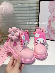 Girls Martin Boots Childrens Fleece Lined Short Boots Autumn Winter Leather Boots Princess Boots Waterproof Rubber Sole