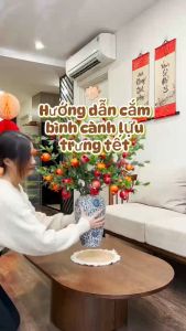 Cành Lựu Giả 7 Quả Đào Đông 12 Nhánh Hoa Lá Decor Nhà Cửa Bàn Thờ Dịp Tết Nguyên Đán 2025