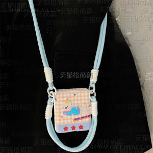 Cute Foldable Phone Case with Lanyard Crossbody Suitable for Huawei Pocket2/Purax/OppoFindN3 Samsung ZFlip5/6/Nova Honor MagicV Xiaomi MixFlip2