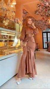 VANYA DRESS SILK LONG DRESS GAMIS SATIN GLOSSY MEWAH PREMIUM | GAMIS SERUT SATIN KODANGAN BUSUI FRIENDLY | DRESS PESTA WANITA MUSLIMAH KEKINIAN