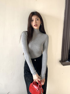 Slim Fit Long Sleeve Base Shirt Womens Fashionable Thin Tight Inner Wear T-Shirt High Neck Korean Style Commute Style