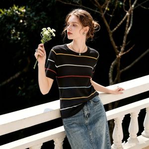 puella | Striped Sweet Short Sleeve T-shirt