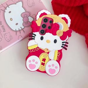 Sanrio | Funny Lucky Hello Kitty Phone Case For Samsung Galaxy S26 S25 S24 S23 S22 S21 S20 Plus Ultra FE A33 A16 A24 Note 20 Back Cover