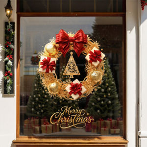 other | Christmas Static Cling Window Stickers Xmas Ball Wreath Snowflake Decals PVC Glass Decor Home Shop Courtyard Holiday Ornament