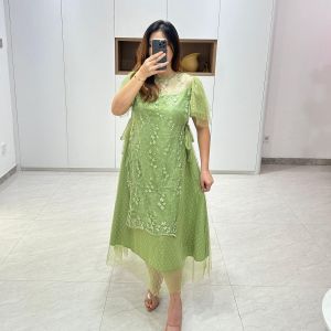 Dress Tulle Mutiara Julie Dress Brukat Pesta Premium Gaun Anggun Natal Dan Kondangan Dress Tutu