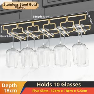 Christmas Gold Hanging Wine Glass Rack 304 Stainless Steel