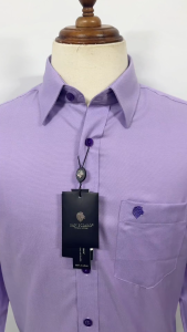SAN SCIARO - Áo Sơ Mi Nam Tay Dài Màu Màu Tím Violet Caro Form Regular Lai Bầu Việt Tiến Cao Cấp