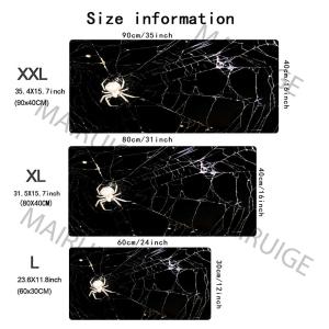 Potdemiel | Black White Cobweb Mouse Pad Large Computer Office Game Table Mat XXL Rubber Anti-slip Gaming Keyboard Mousepad Long Desk Pads