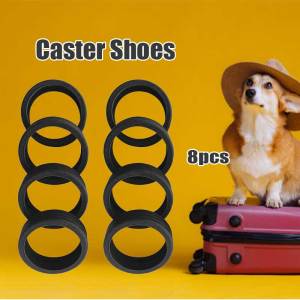 8Pcs/set Silicone Travel Luggage Caster Shoes Suitcase Silent Wheel Cover