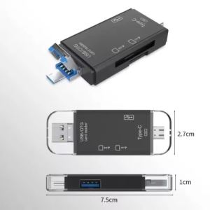 NNBILI 6 In 1 Multifunction Card Reader Computer Mobile OTG Converter TF SD Conversion USB 3.0 Typec High Speed Transfer Adapter