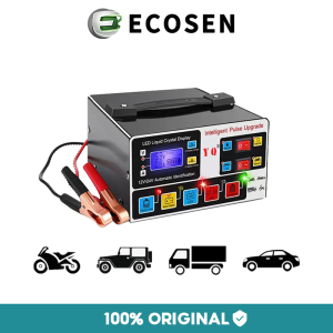 ECOSEN Charger Aki 12V/24V Charger Aki Otomatis Smart Intelligent Auto Repair Mobil Pengisi daya