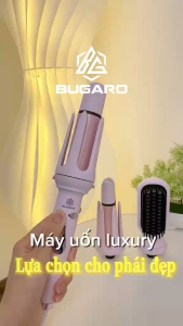 Máy uốn tóc tự động 3 trong 1 Bugaro phiên bản luxury gồm 2 trục 28 và 32mm kèm 1 đầu lược điện có màn hình LCD hiển thị chế độ dễ dàng tạo kiểu tóc mỗi ngày