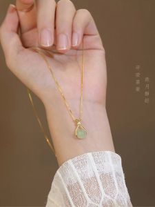 golden jade Korean fashion design Transfer bead luck Necklace N8332