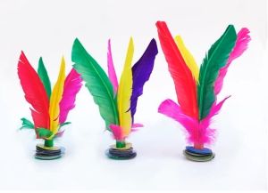 2 ชิ้น ตระกร้อจีน ลูกขนไก่ ลูกเดาะขนไก่ ขนนกจีน Jianzi ลูกขนไก่ กีฬา เท้าแฮ็กกี้