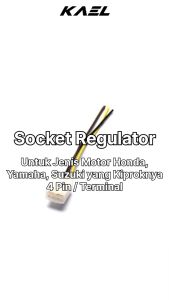 Socket Regulator 4 Pin Honda Astrea Grand Prima Star Supra X 125 Fit New Karisma Mio Vega Jupiter MX Smash Satria FU Revo Absolute Blade Beat Vario Scoopy Spacy Win Soket Kiprok Kabel