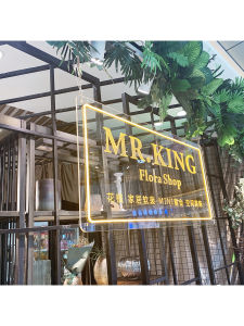 LED Neon Light Luminous Character Logo Signboard Customized Transparent Acrylic Light Board Nail Shop Door Billboard
