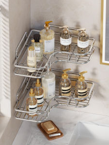 QINQI | Bathroom Corner Wall-Mounted No-Drill Storage Shelf