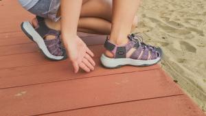 GRITION Womens Hiking Sandals Ladies Sports Sandals Closed Toe Non-Slip Walking Athletic Sandals 35-41