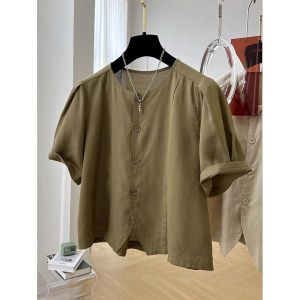SSeEU short Sleeved Blouse Shirt for Womens Summer New French Style Loose Tops Casual Round Neck Women Elegant Shirt