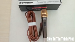 Micro có dây SUNRISE SM 228 - dây 5M jack 6.5mm chống hú rít hút âm tốt hát Karaoke gia đình
